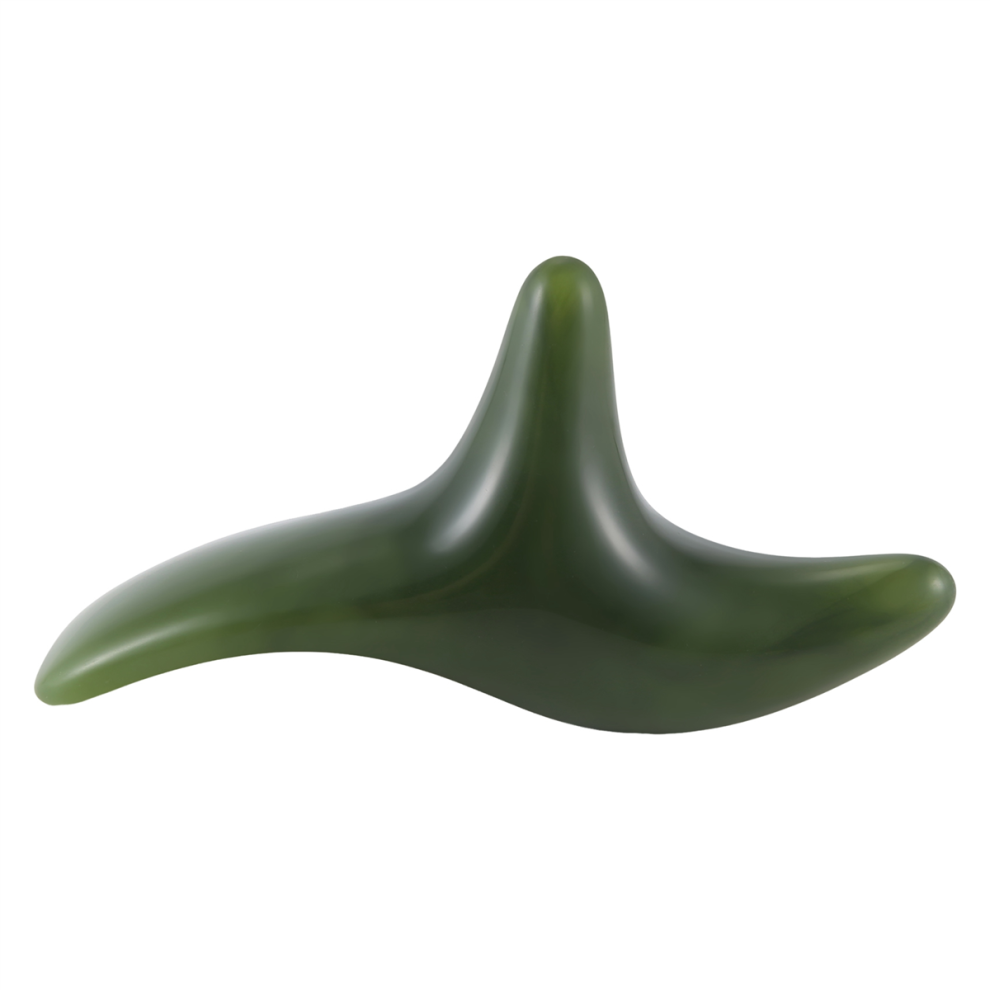 Markenlos Green Natural Beeswax Jade Foot Acupoint Massage Stick Health Tool
