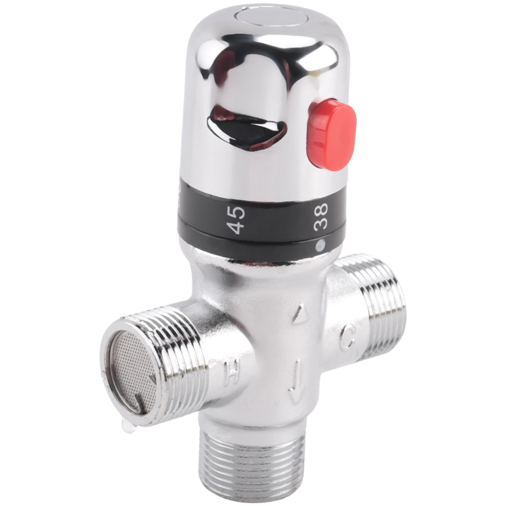 Robinet mitigeur thermostatique 3 voies en cuivre pour chauffe-eau solaire 3/4 po