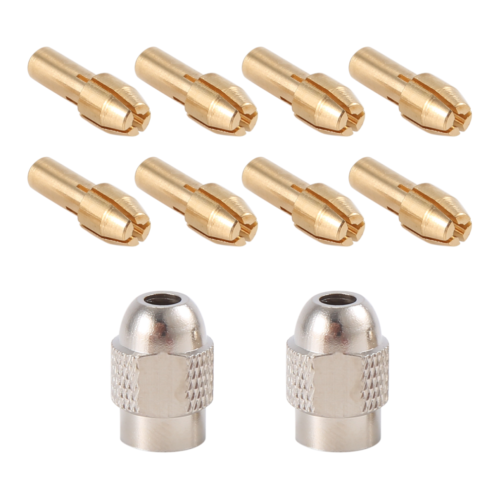Photos - Power Tool Accessory Markenlos 10Pcs Brass Collet for , Drill Nut Tool Set with Collet Nut 