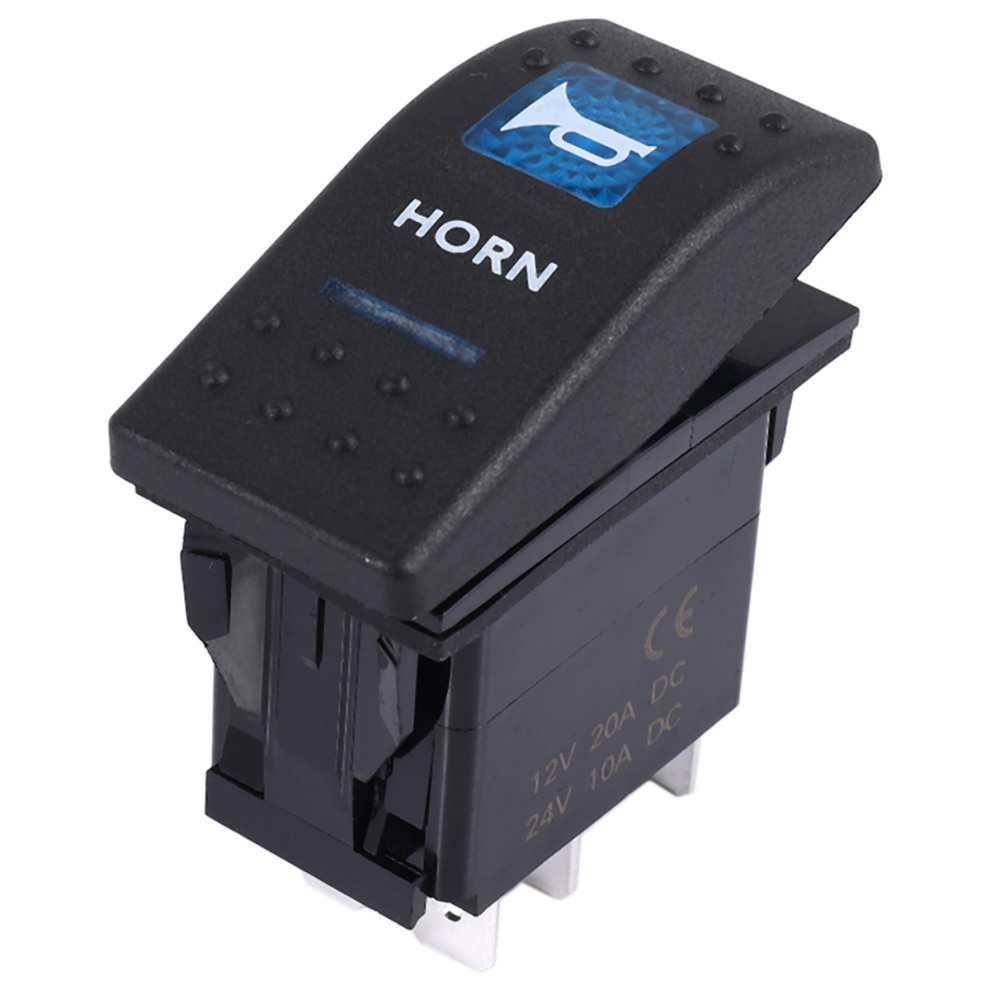 Horn Pattern Led 12V/20A 24V/10A Rocker Switch Blue/Light 4852214035349