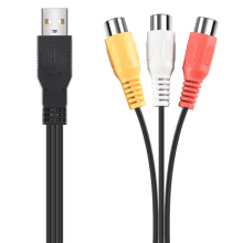 Adaptateur USB mâle vers 3 femelles, convertisseur audio pour téléviseur HDTV, 1 pièce