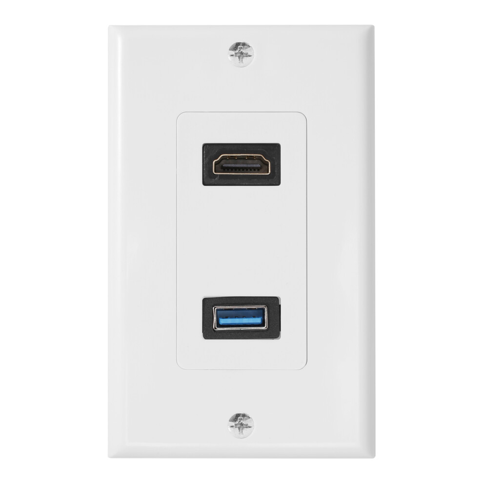1X 2Port +Usb 3.0 Female Wall Face Plate Outlet Socket Extender 4852209329705