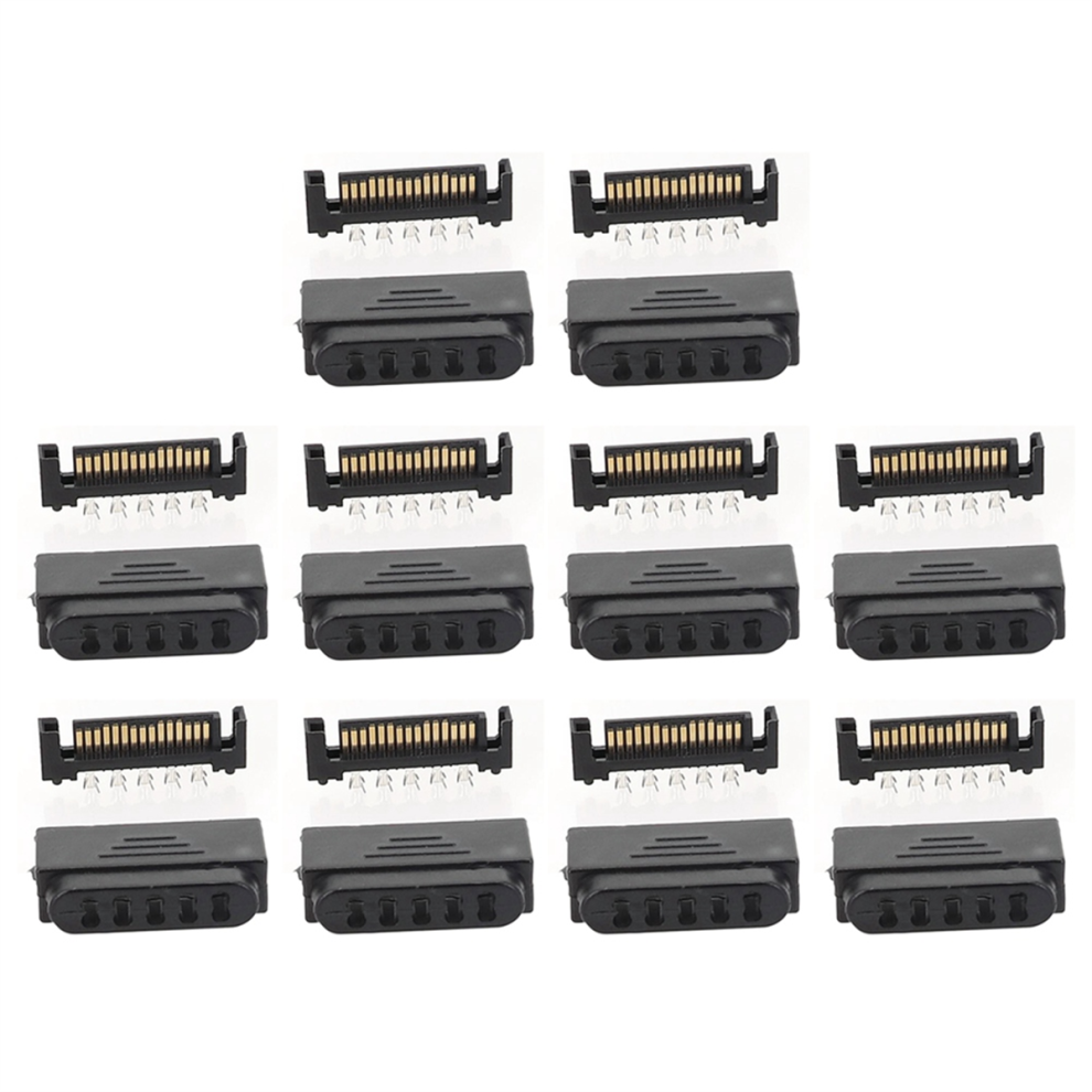 Lot de 10 paires de connecteurs SATA mâles L29 à 5 trous et coque