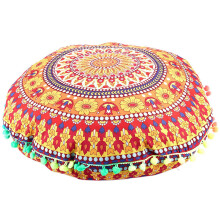 Indian Mandala Floor Pillows Round Bohemian Cushion Pillows Cover #13