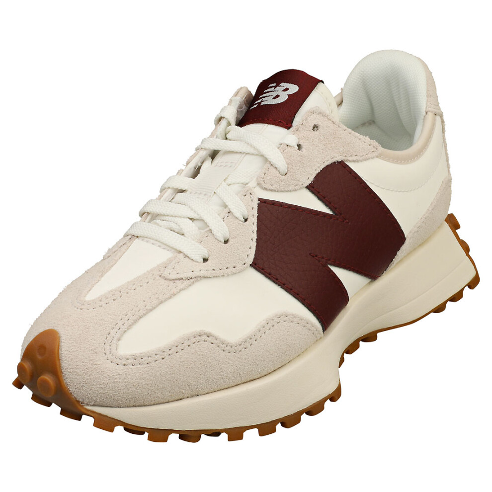 New Balance 327 Womens Fashion Trainers in White Burgundy - 8.5 UK