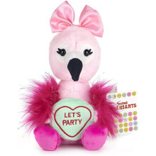Posh Paws Swizzels Love Hearts 18cm (7?) Flamingo ? Let's Party Message Soft Toy