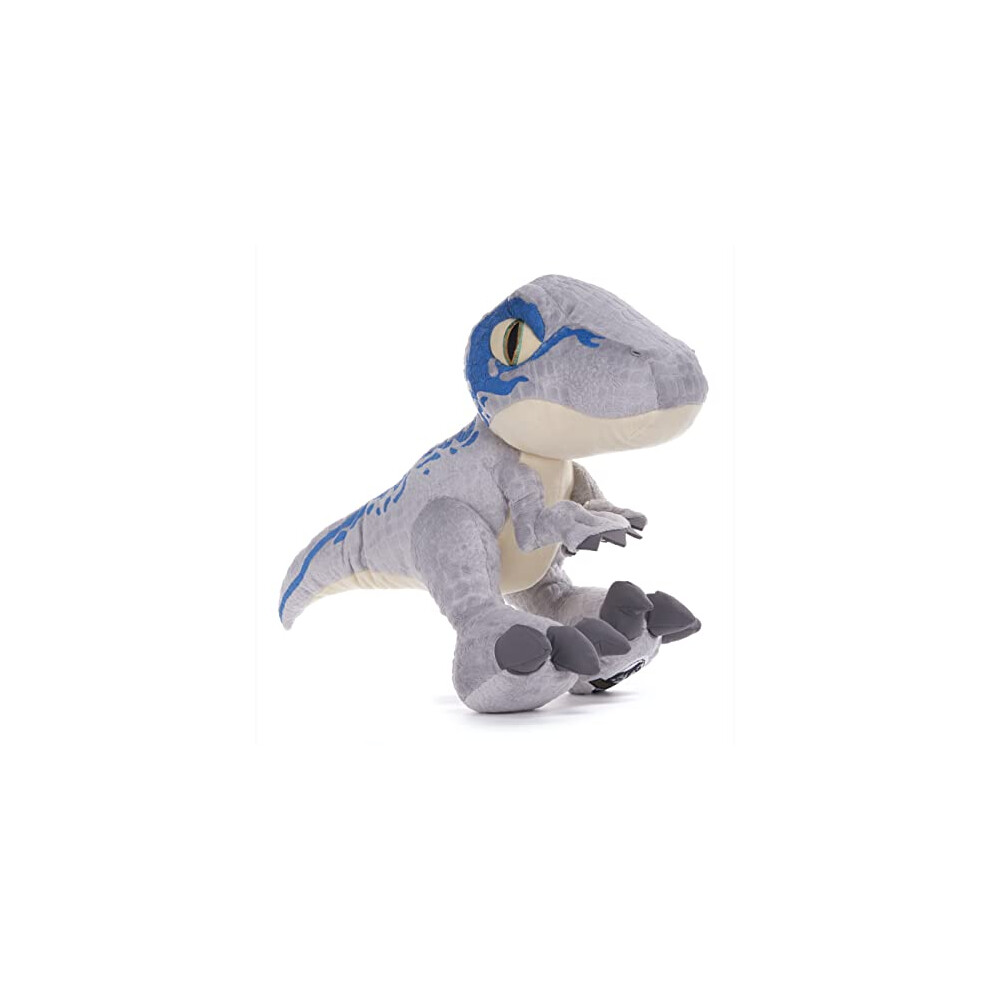 Posh Paws Jurassic World Chunky Baby Raptor (Velociraptor) Dinosaur 18" Soft Toy (46Cm) - Plush Soft Toy Blue