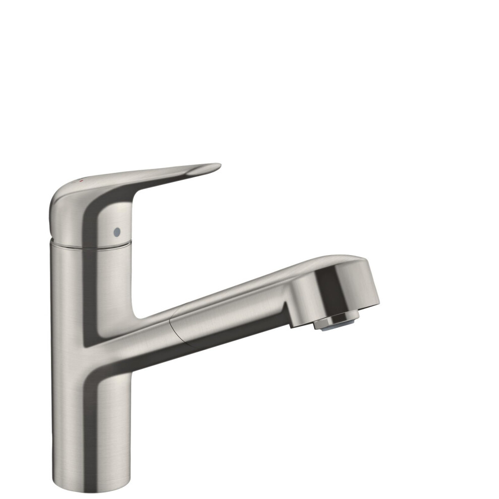 hansgrohe 71814800 M427-H150 Kitchen Tap, 120? Swivel Range, Pull-Out Spray, Stainless Steel, Spout height 15 cm