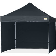 ABCCANOPY Pop Up Gazebo Canopy Commercial Tents Market stall with 4 Removable Sidewalls and Roller Bag Bonus 4 Weight Bags. (3x3M, Black)