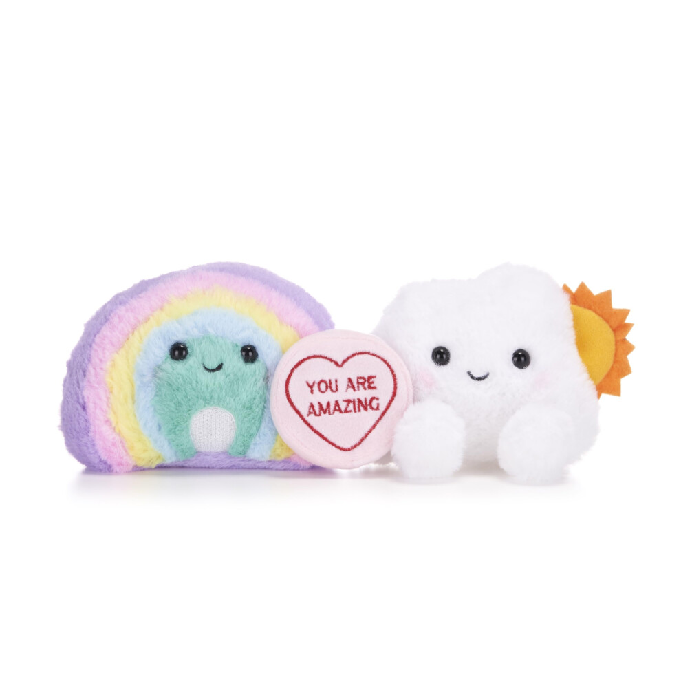 Posh Paws 20Cm Swizzels Love Hearts ?You Are Amazing? Rainbow And Cloud Plush Soft Toy Pair