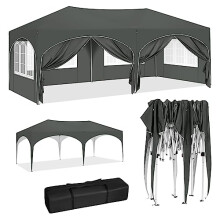 WOLTU Pop-up Gazebo, Gazebo with Sides 3m x 6m, Folding Event Shelter for Outdoor, Garden, Camping, Height Adjustable, Waterproof, UV-Protection, with