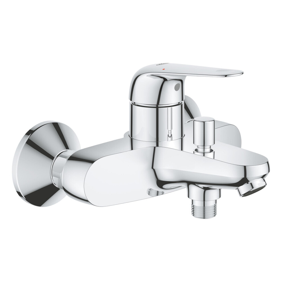 GROHE Swift QuickFix - Single-Lever Bath/Shower Mixer Filler (Wall-Mounted, Metal Lever, 35mm Ceramic Cartridge, Automatic Diverter: Bath/Shower, Easy