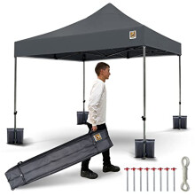 3x3m Pop Up Gorilla Gazebo Fully Waterproof Heavy Duty with Leg Weights Wheeled Carrybag Eight Heavy Duty Pegs and Guy Rope Set