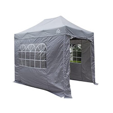 All Seasons Gazebos 3x2m Heavy Duty Fully Waterproof Pop up Gazebo with 4 Side Walls - Metallic Grey