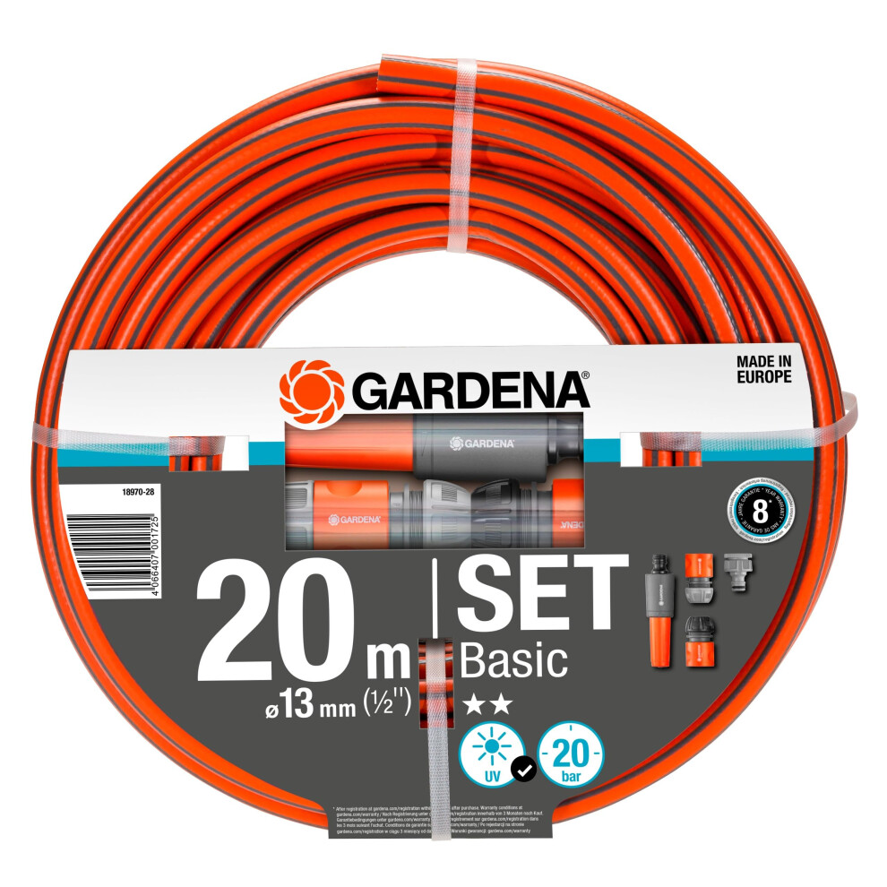 Gardena Basic Hose Pipe Set 1/2" / 12.5Mm 20M Orange