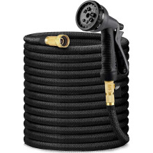 Expandable Garden Hose 100ft/200ft/250ft with Spray Gun - Lightweight, Durable & Flexible, Premium Brass-Coated Connectors for Garden, Car & Pet Wash
