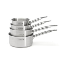 De Buyer - Set of 4 PRIM'APPETY Saucepans - 14/16/18/20 cm - PFAS Free, Professional Grade 18/10 Stainless Steel, Thick Magnetic Base for Mastered