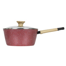 Art of Cooking 3 Quart Granite Nonstick Saucepan Cookware Set (Induction Compatible) (Canyon Red)