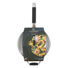 Sauce Pan Stainless Steel Tempered Glass Lid Non Stick Pot Induction Safe 22cm