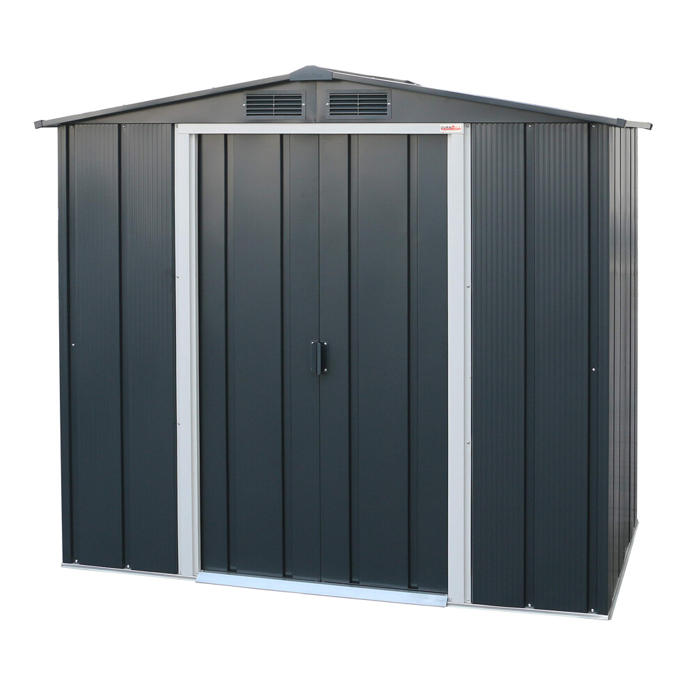Duramax ECO 6 x 4 (2.47 m2) Metal Garden Storage Shed, Hot-Dipped Galvanized Metal Garden Shed, Tool Storage Shed, Strong Reinforced Roof Structure,