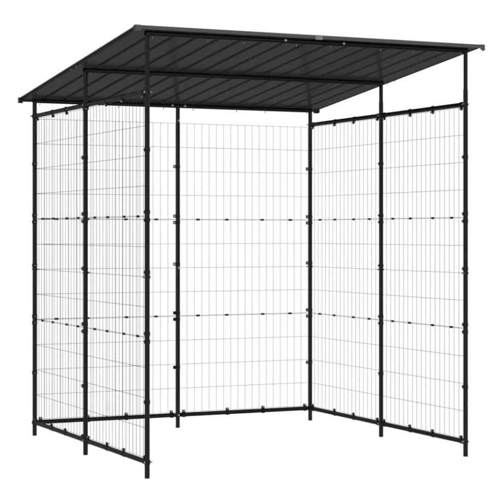 vidaXL Bicycle Shed Outdoor Garden Patio Terrace Backyard Bicycle Storage Shed Bike Moped Scooter Motorcycle Shelter Stand Steel Black