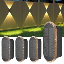 ELLASAY Solar Fence Lights Outdoor Garden,3000K/4000K/6500K 3 Modes Brighter Garden Lights Solar Powered Waterproof IP67,Solar Wall Lights Outdoor for