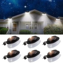 SMY Lighting Solar Gutter Lights Outdoor Upgraded IP55 Waterproof 9-LED Gutter/Fence Lights with Adjustable Bracket