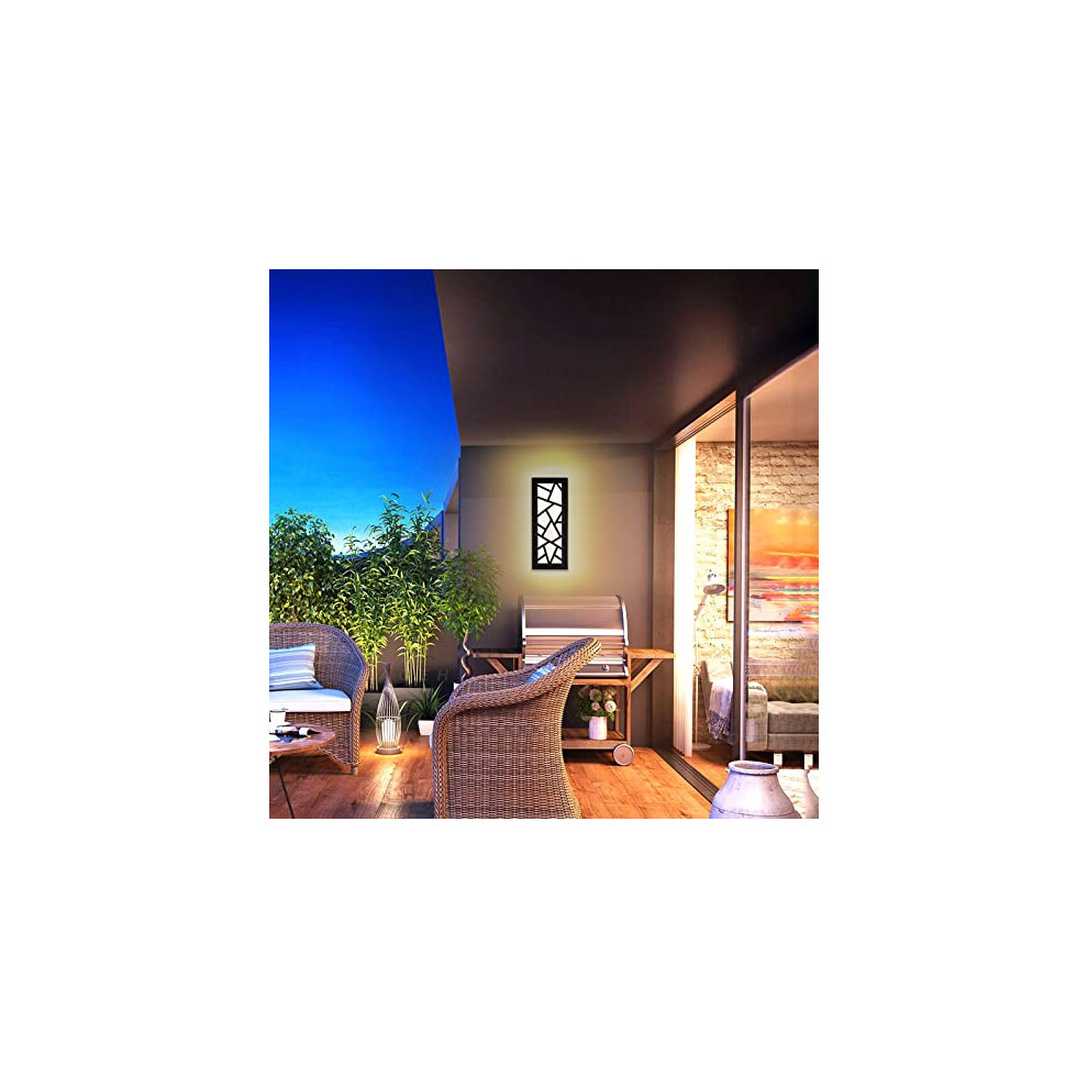 Aoeh Black/Light Outdoor Wall Lights Long Wall Lamp Led Wall Sconce Modern Exterior Garden 12W Ip65 Waterproof Wall Lighting 3000K Indoor Aluminum
