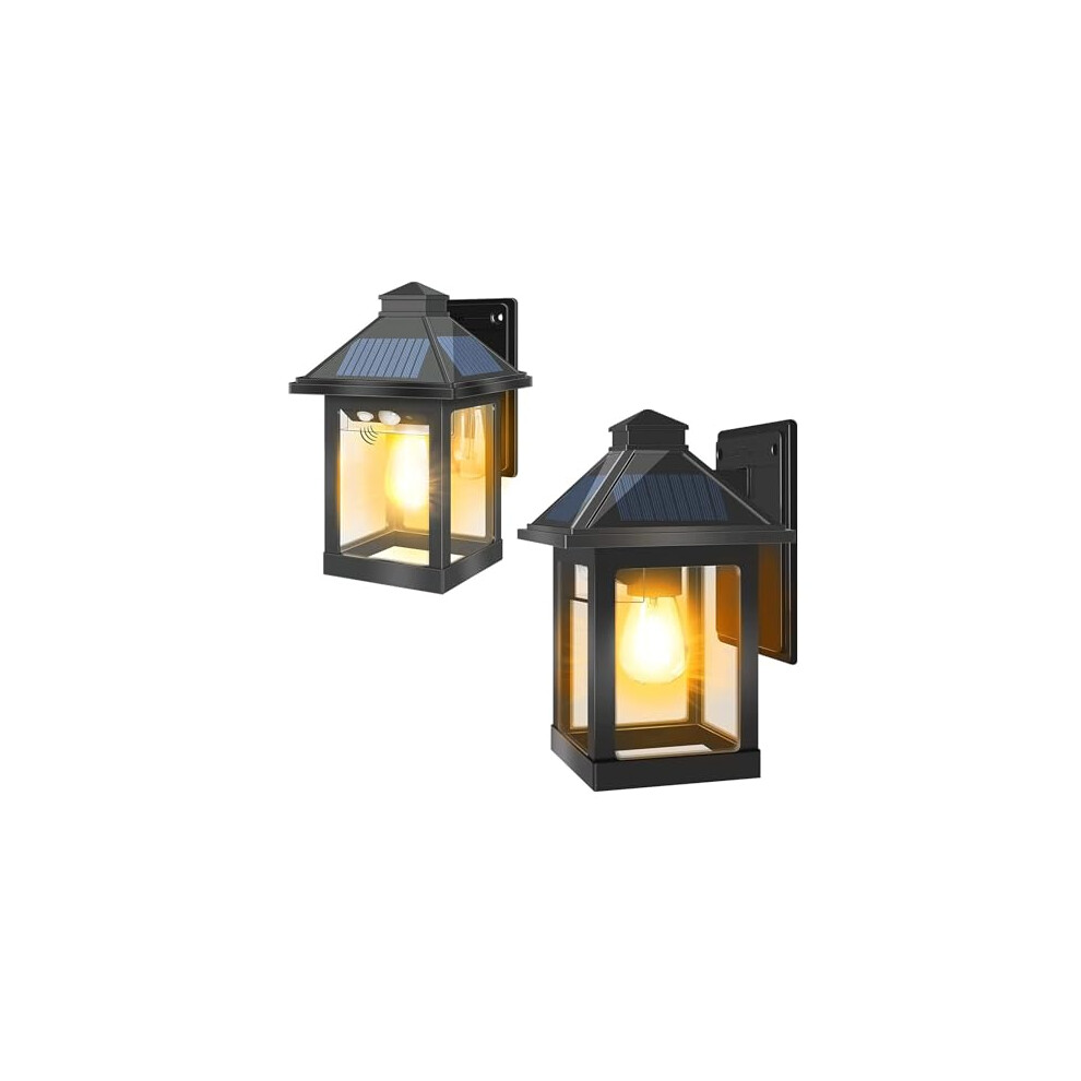 Moman Solar Lights Outdoor, 2 Pcs Vintage Solar Security Lights Outdoor Motion Sensor 3 Modes IP65 Waterproof Wall Lantern Lights Solar Powered for-image-OPC-PG9N5Q2-NEW
