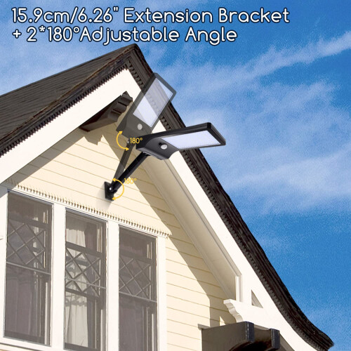 Solar Lights Outdoor, Angle Adjustable Solar Security Lights Remote Control Solar Wall Light IP65 Waterproof Solar Powered Lights, Dimmable Motion 1