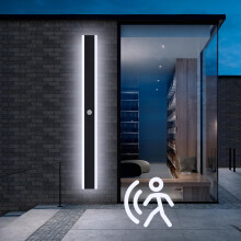 ANKBOY 150 cm Long Outdoor Wall Light Motion Detector LED Wall Lamp Waterproof Black 48W Modern Wall Lighting for Patio, Garden, Entrance, Garage,