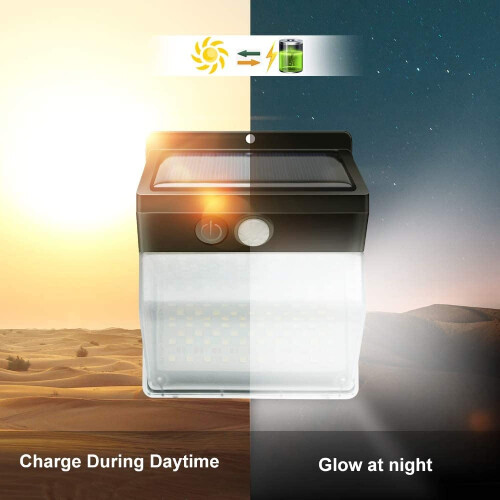 CUQOO 136 LED Motion Sensor Solar Security Lights with 3 Modes ? IP65 Waterproof Motion Sensor Lights Outdoor | 270? Wide Angle Sensor Range | Super 2