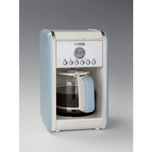 Ariete Ariete 1342/05 Retro Style Filter Coffee Machine, 24 Hour Programmable Timer With Pause and Serve Button and Washable Filter, Blue 1
