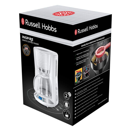 Russell Hobbs Russell Hobbs Inspire 1.25 Liters Programmable Coffee Maker, Black and White 1