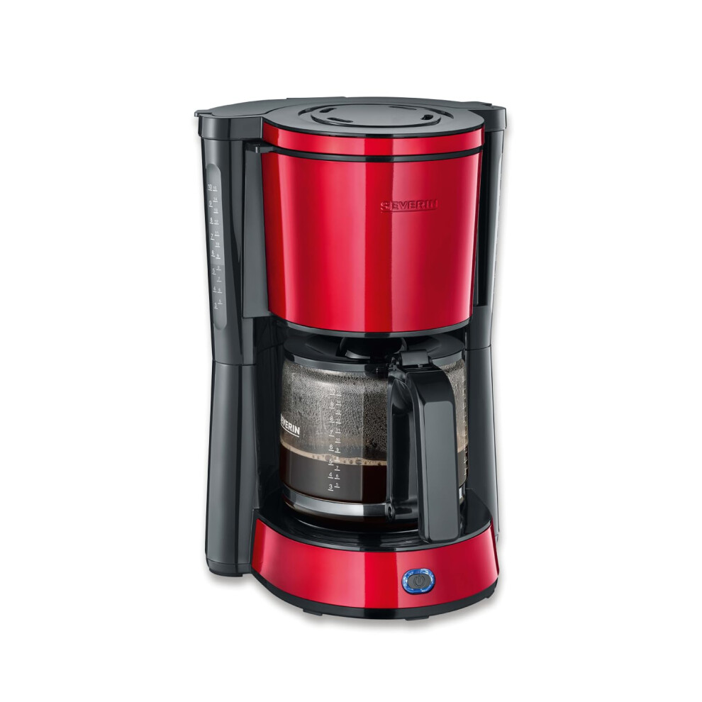 Severin Coffee Maker with 1000 W of Power KA 4817, red Painted Stainless-Steel/Black