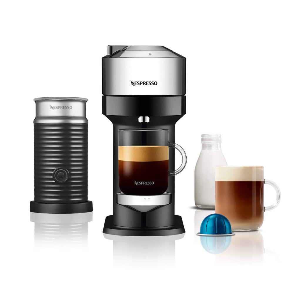 Nespresso Vertuo Next 11713 Coffee Machine with Milk Frother by Magimix, Pure Chrome