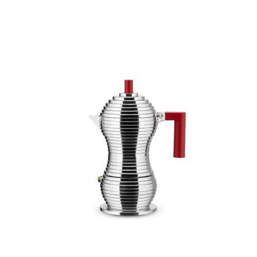 Alessi Alessi Coffee Maker, PA, Aluminium Casting, Red, 3 Cups 2