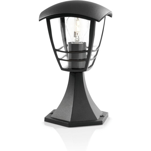 Philips Außenleuchte Creek - Philips - Metall - Schwarz - Gebogenes Design - 1 Halogenlampe