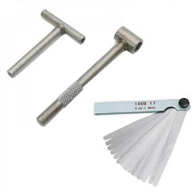 (As show, One size) 3-pack Motorcycle Engine Valve Screw Adjustment Wrench + Feeler Gauge MZF