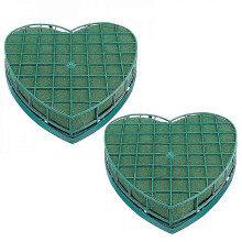 (As show, One size) 2pcs Floral Foam Heart-shaped Flower Holder With Floral Foam For Wedding Centerpiece Party Car Table HWC