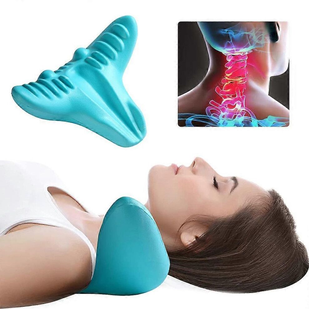 (As show, One size) Neck Massage Pillow Portable Cervical Spine Massager Acupressure Neck Pillow for Neck Shoulder Chiropractic Relaxe Pain Rel ZZY