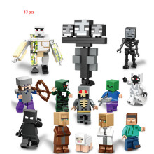 13-teiliges Minecraft Minifiguren-Set, passend für Bausteine, Tischspielzeug, Wohnungsdekoration, Geschenk für Jungen