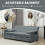 Homcom HOMCOM Reversible L-Shaped Sectional Sofa Bed with Cushions, Grey 6