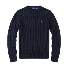 (Navy blue, Tag L=UK M) New Womens Sweater Pullover Long Sleeve Jumper V-Neck Sweater Slim Comfort