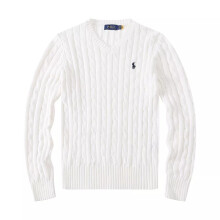 (White, Tag M=UK S) New Womens Sweater Pullover Long Sleeve Jumper V-Neck Sweater Slim Comfort