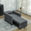 Homcom (Grey) HOMCOM Convertible Single Chair Bed with Upholstered Fabric 7