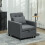 Homcom (Grey) HOMCOM Convertible Single Chair Bed with Upholstered Fabric 1