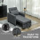 Homcom (Grey) HOMCOM Convertible Single Chair Bed with Upholstered Fabric 5
