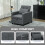 Homcom (Grey) HOMCOM Convertible Single Chair Bed with Upholstered Fabric 4