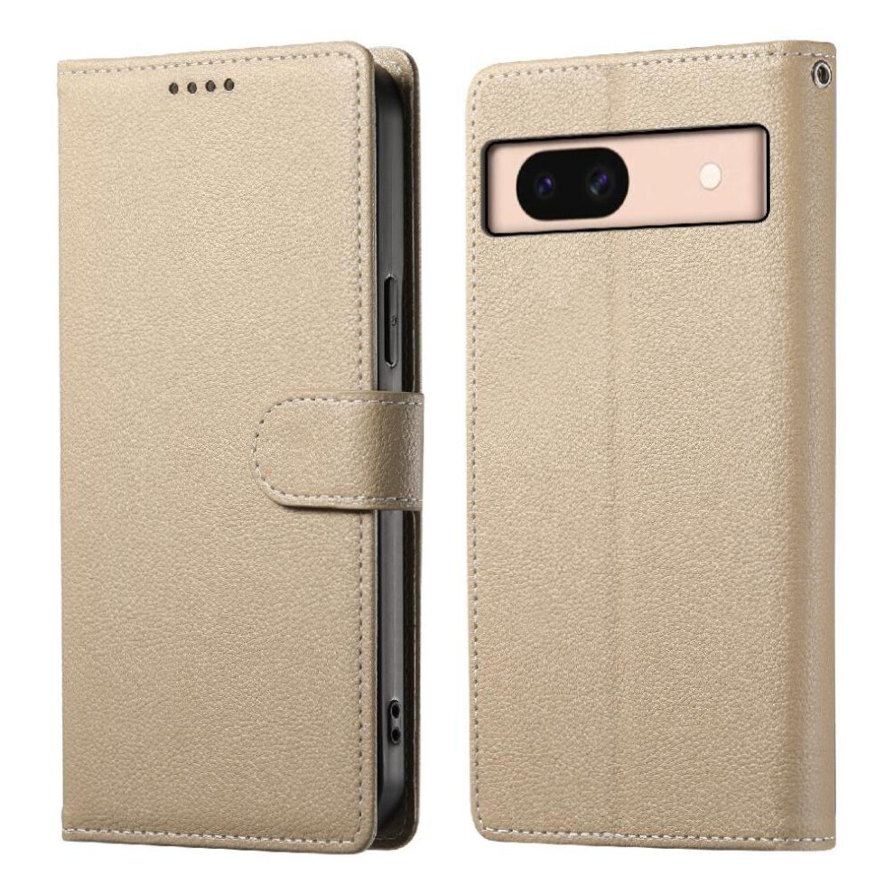 (Khaki ) Case For Google Pixel 8A Daily Use Magnetic Closure Shockproof Card Slots 764490297103